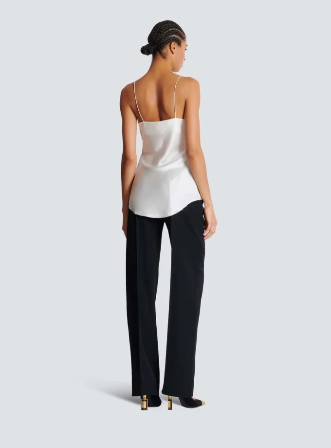 Draped satin top