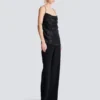 Draped satin top