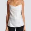 Draped satin top