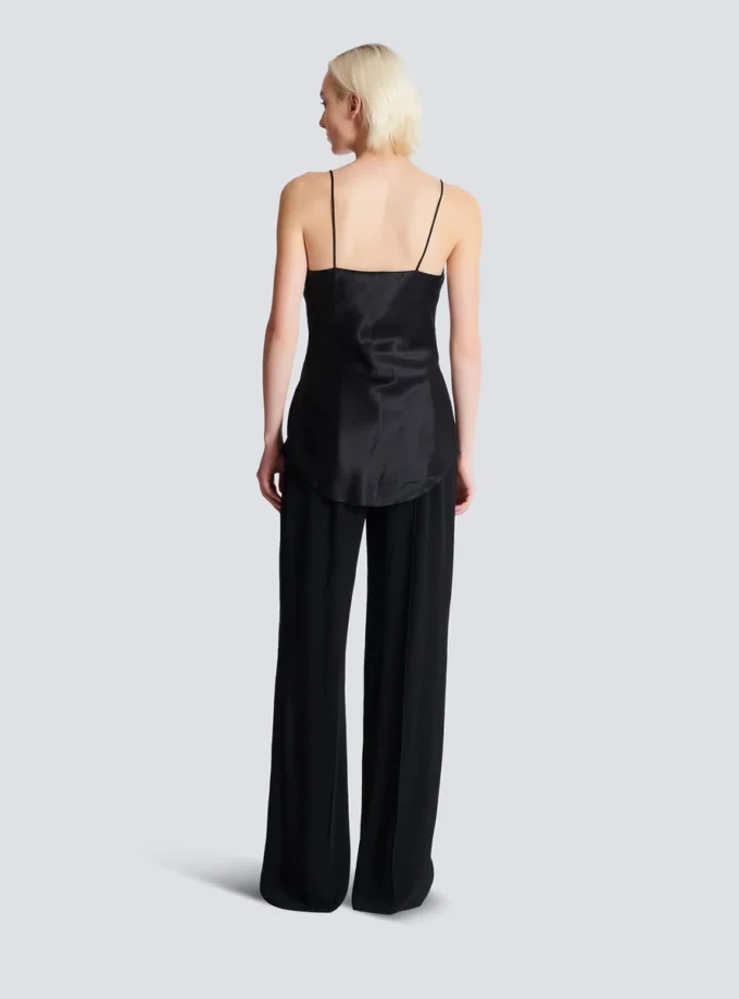Draped satin top