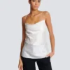 Draped satin top