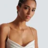 Draped satin top