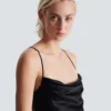 Draped satin top