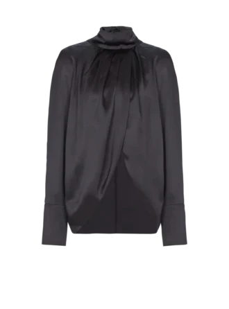 Draped silk blouse