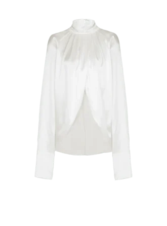 Draped silk blouse