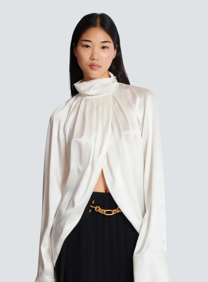 Draped silk blouse Draped silk blouse