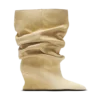 Draped suede Wedge ankle boots