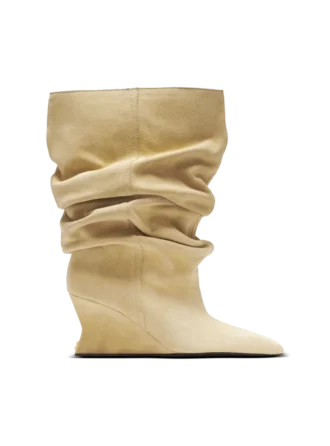 Draped suede Wedge ankle boots