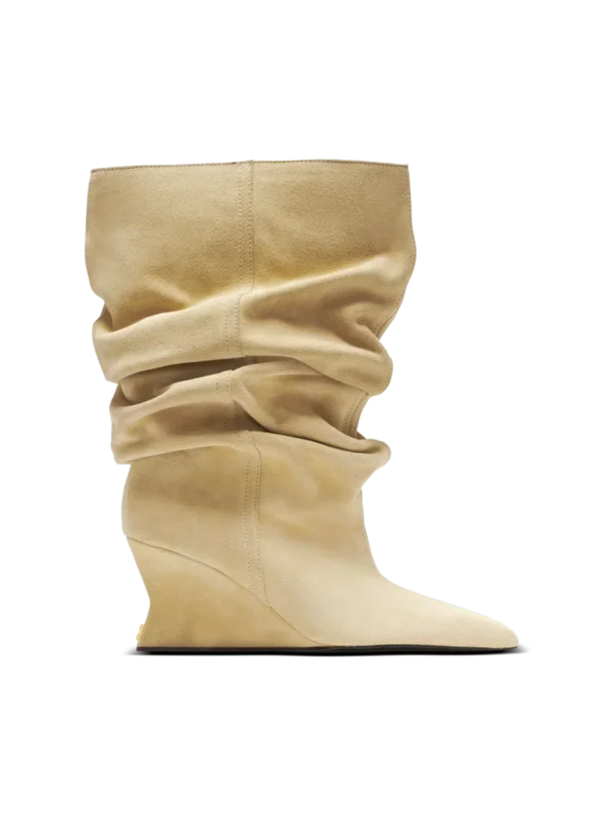 Draped suede Wedge ankle boots