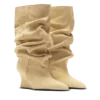 Draped suede Wedge ankle boots
