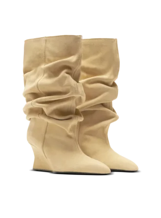 Draped suede Wedge ankle boots