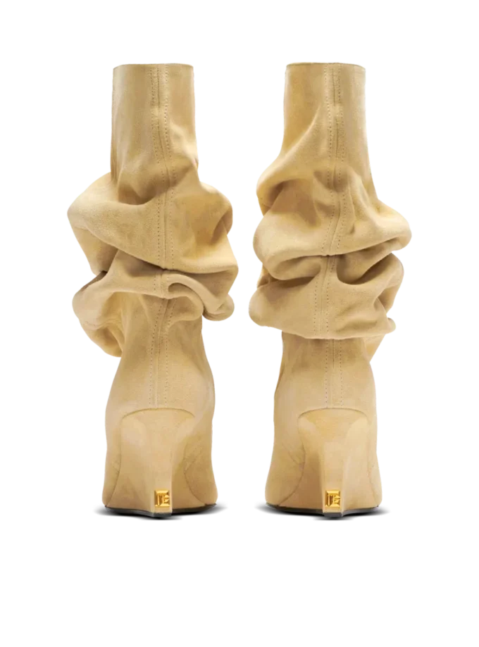 Draped suede Wedge ankle boots