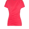 Draped T-shirt with buttons