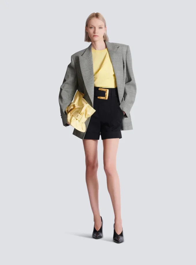 Draped T-shirt with buttons