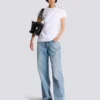 Draped T-shirt with buttons