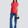 Draped T-shirt with buttons