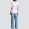 Draped T-shirt with buttons