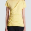 Draped T-shirt with buttons