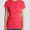 Draped T-shirt with buttons