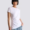 Draped T-shirt with buttons