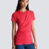 Draped T-shirt with buttons