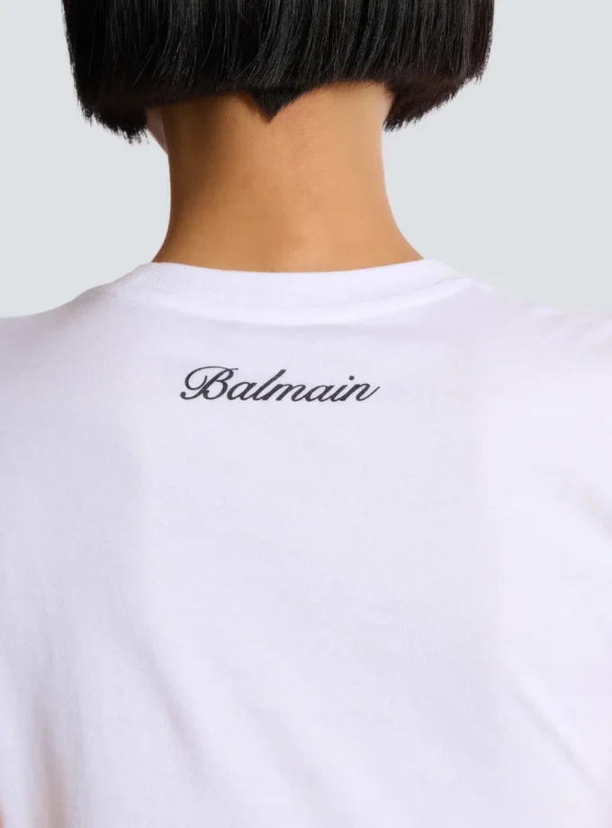 Draped T-shirt with buttons