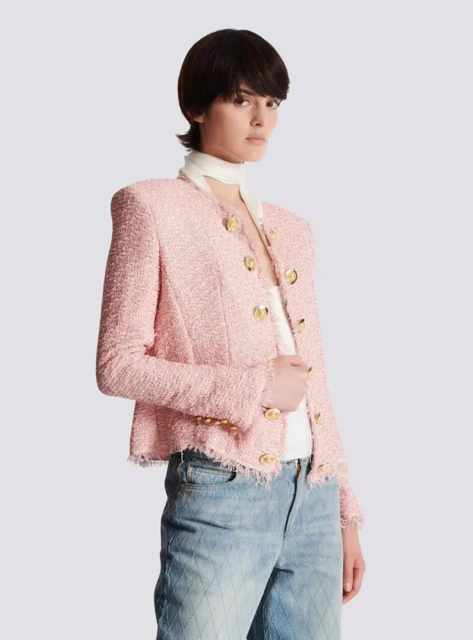 Edge-to-edge sequin tweed jacket Edge-to-edge sequin tweed jacket