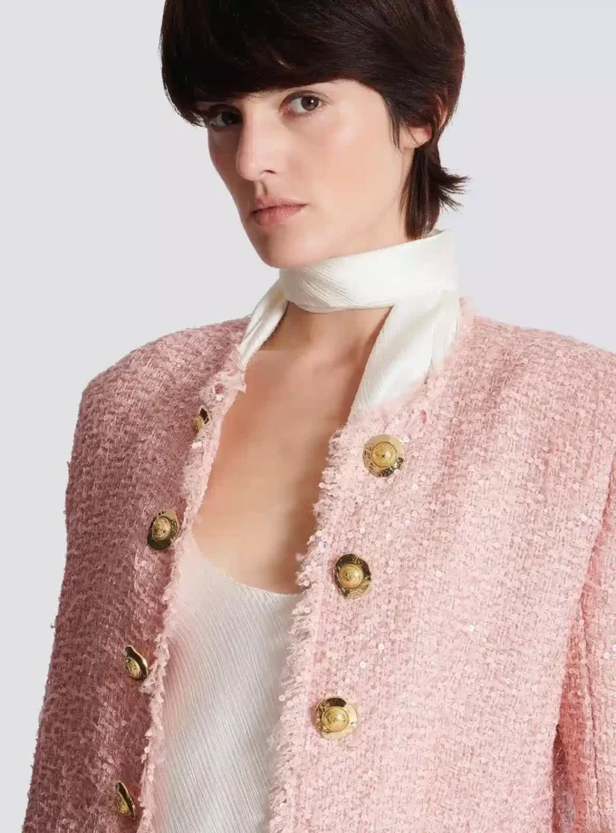Edge-to-edge sequin tweed jacket Edge-to-edge sequin tweed jacket