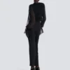 Edge-to-edge tweed and chiffon jacket Edge-to-edge tweed and chiffon jacket