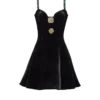 Embellished strappy velvet dress