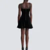 Embellished strappy velvet dress