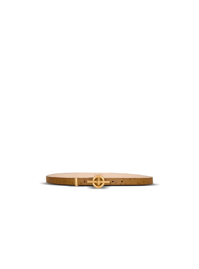 Embossed calfskin T-Bar belt