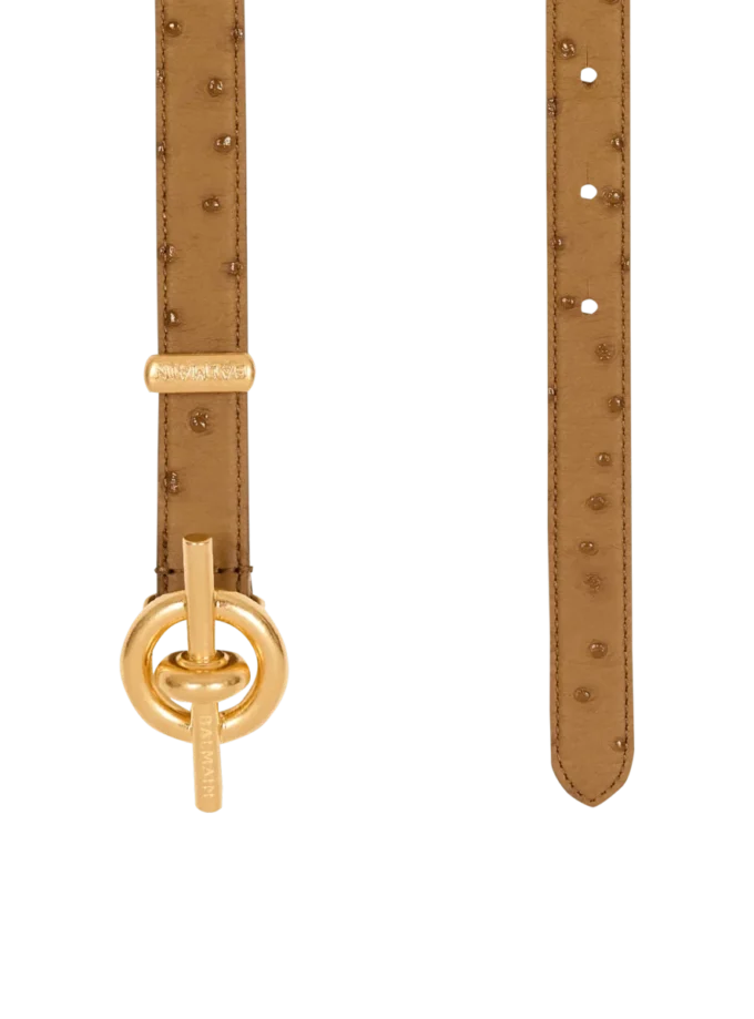 Embossed calfskin T-Bar belt
