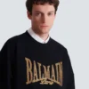 Embroidered Balmain College sweatshirt
