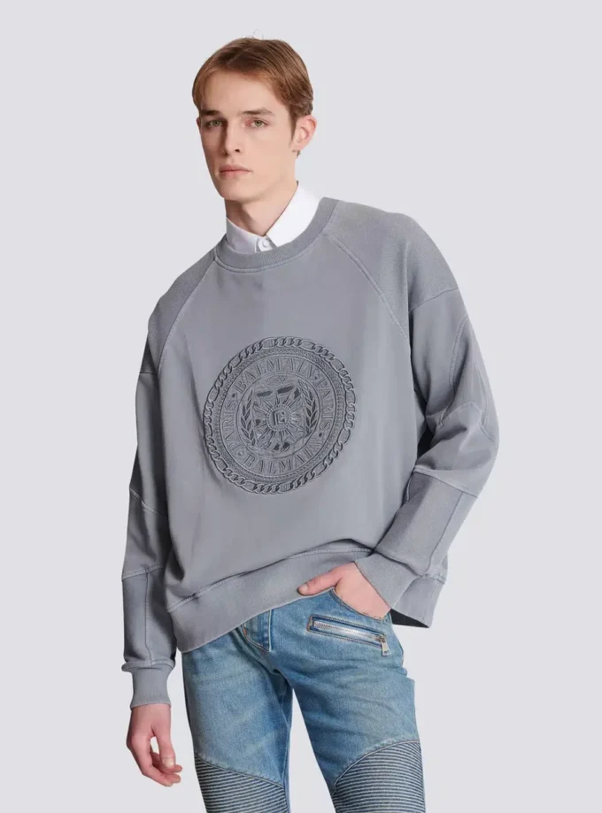 Embroidered Balmain Médaille sweatshirt