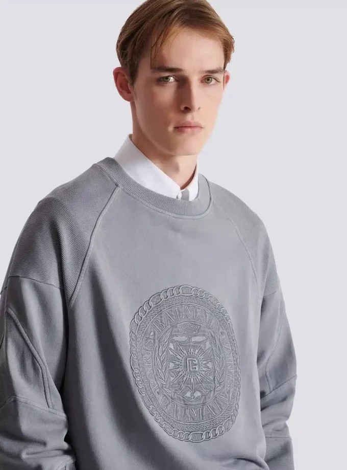 Embroidered Balmain Médaille sweatshirt