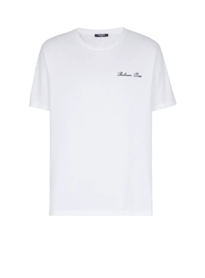 Embroidered Balmain Signature T-shirt Embroidered Balmain Signature T-shirt