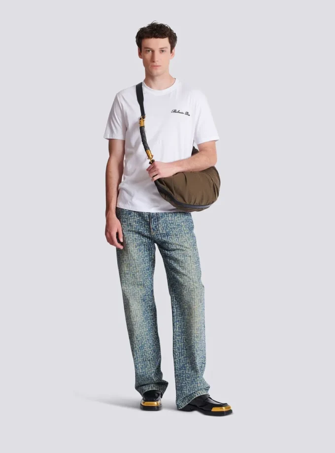 Embroidered Balmain Signature T-shirt Embroidered Balmain Signature T-shirt