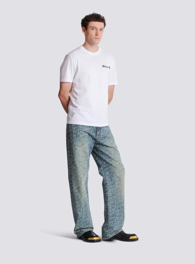 Embroidered Balmain Signature T-shirt Embroidered Balmain Signature T-shirt