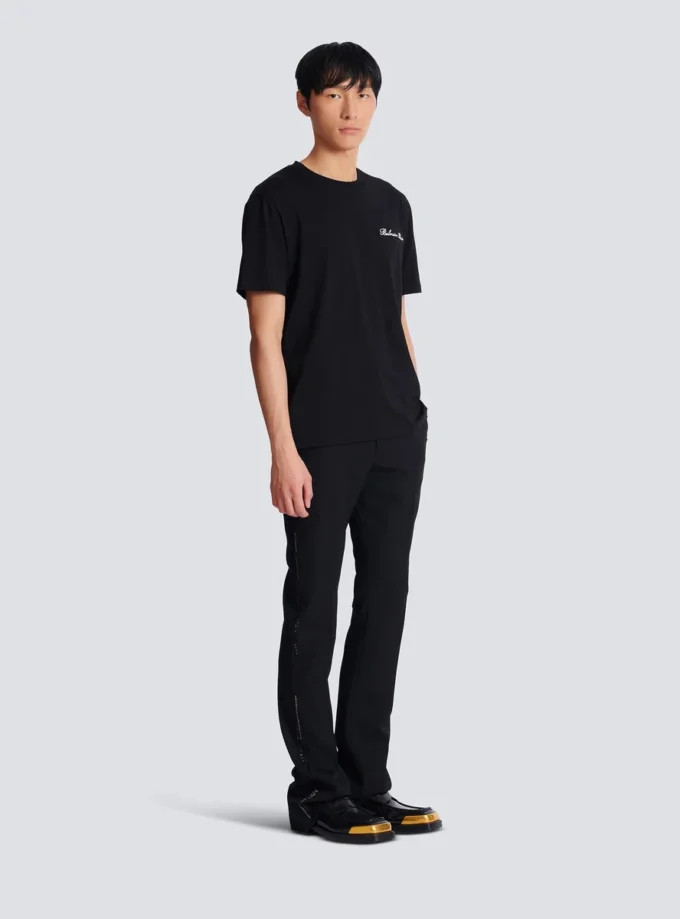 Embroidered Balmain Signature T-shirt Embroidered Balmain Signature T-shirt