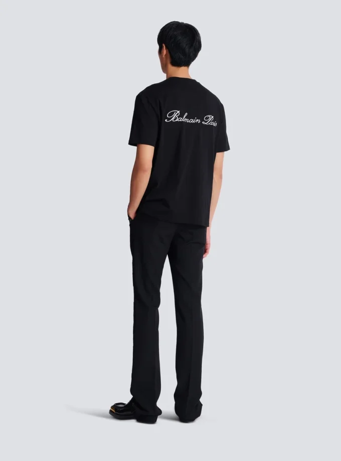Embroidered Balmain Signature T-shirt Embroidered Balmain Signature T-shirt