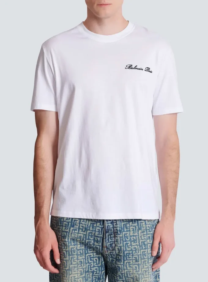 Embroidered Balmain Signature T-shirt Embroidered Balmain Signature T-shirt