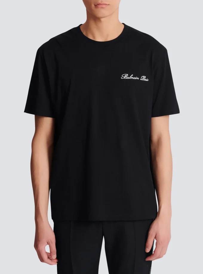 Embroidered Balmain Signature T-shirt Embroidered Balmain Signature T-shirt