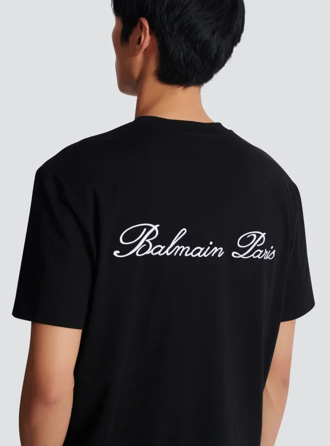 Embroidered Balmain Signature T-shirt Embroidered Balmain Signature T-shirt