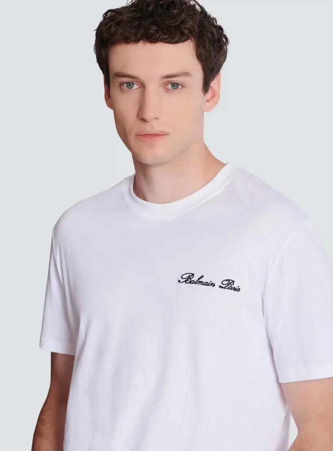 Embroidered Balmain Signature T-shirt Embroidered Balmain Signature T-shirt