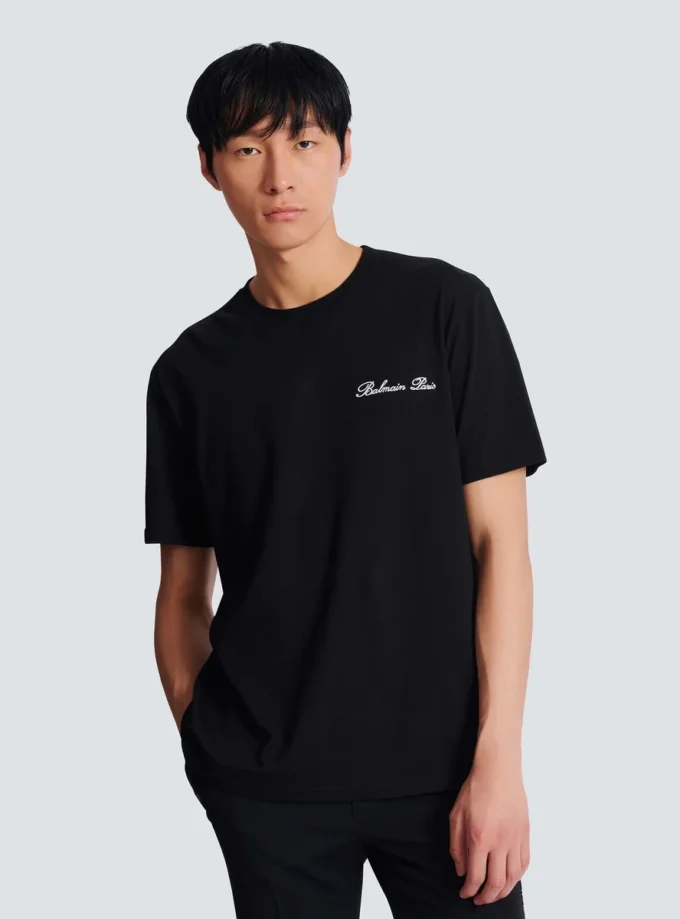 Embroidered Balmain Signature T-shirt Embroidered Balmain Signature T-shirt