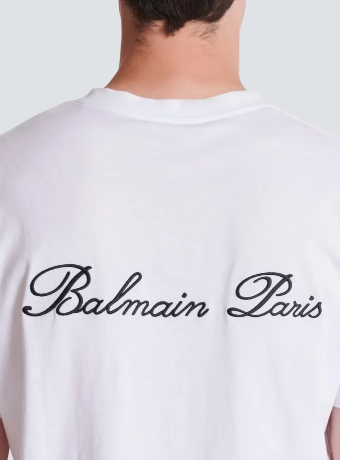 Embroidered Balmain Signature T-shirt Embroidered Balmain Signature T-shirt