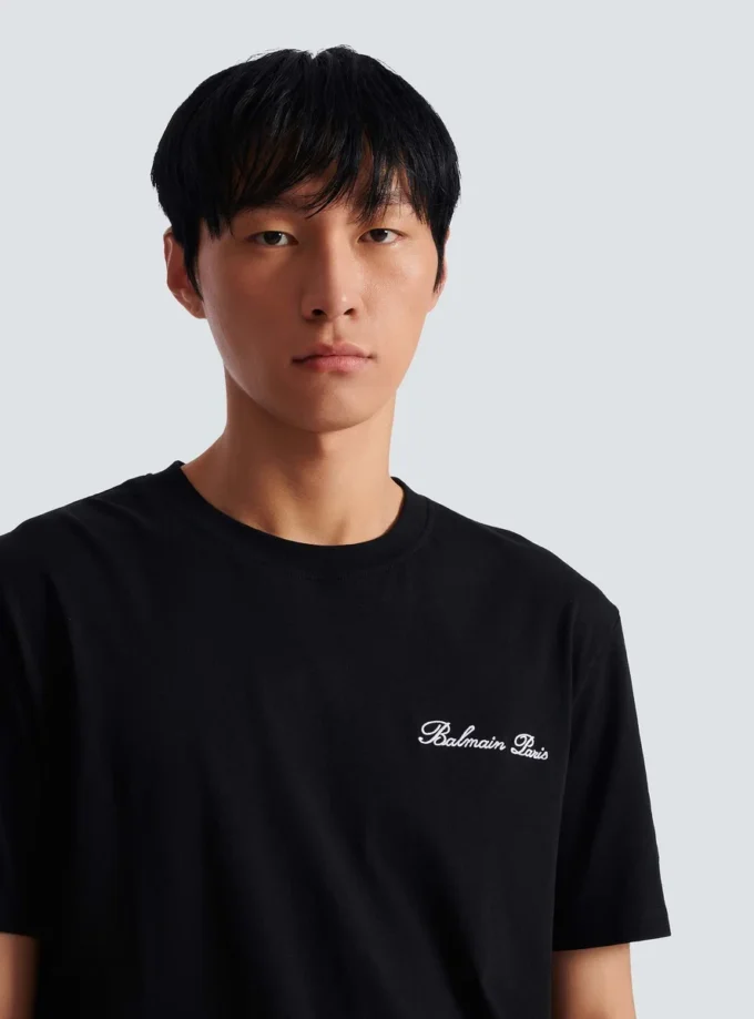 Embroidered Balmain Signature T-shirt Embroidered Balmain Signature T-shirt