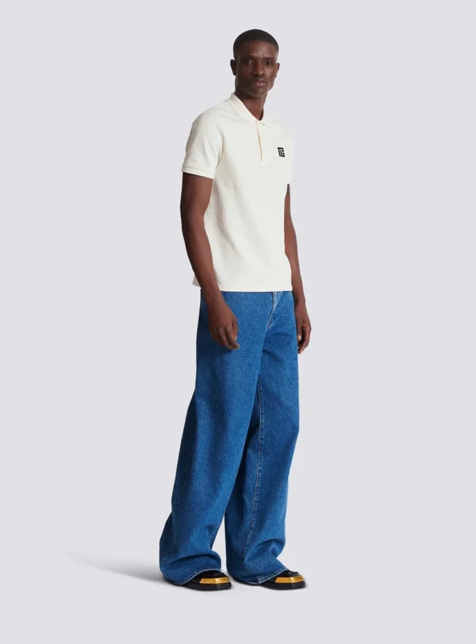 Embroidered cotton polo