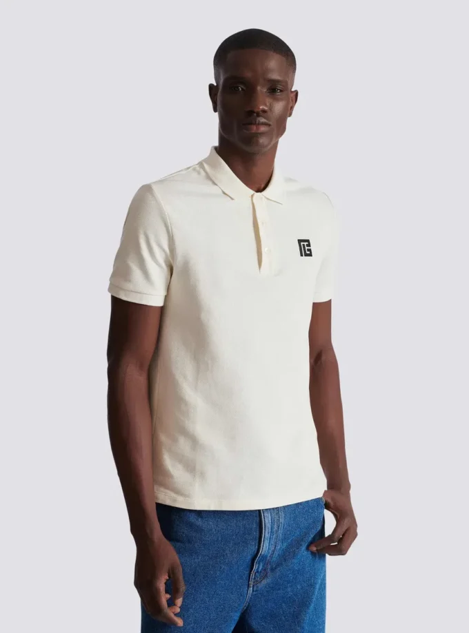 Embroidered cotton polo